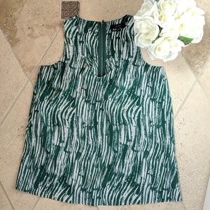 Loose Flowy Green and White Tank